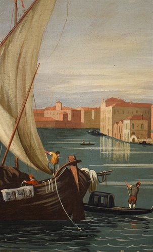 Coppia vedute di Venezia e Roma